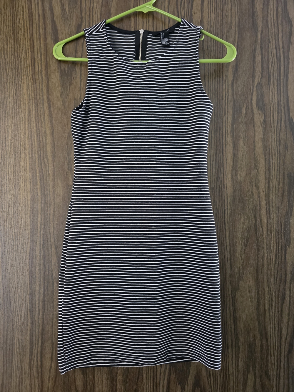 Forever 21 Black and White Striped Sleeveless Dress